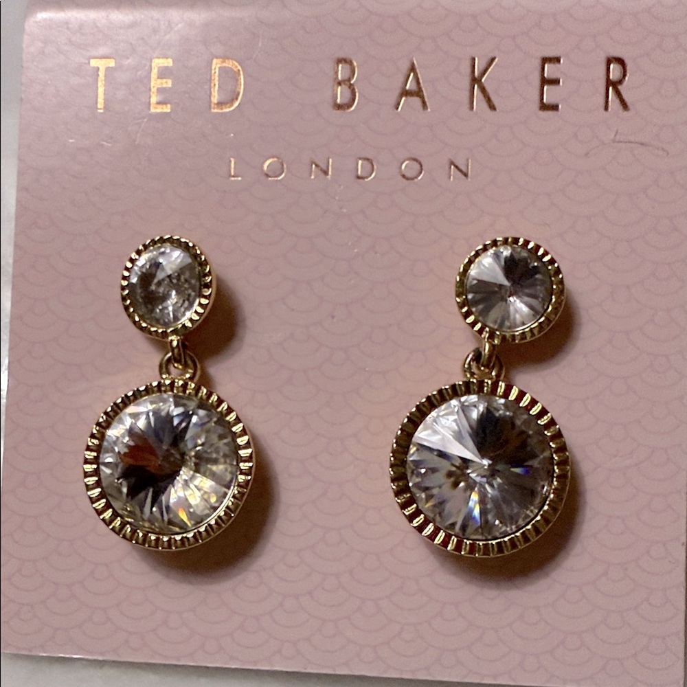 Ted Baker Ronda Gold Crystal Drop Earrings